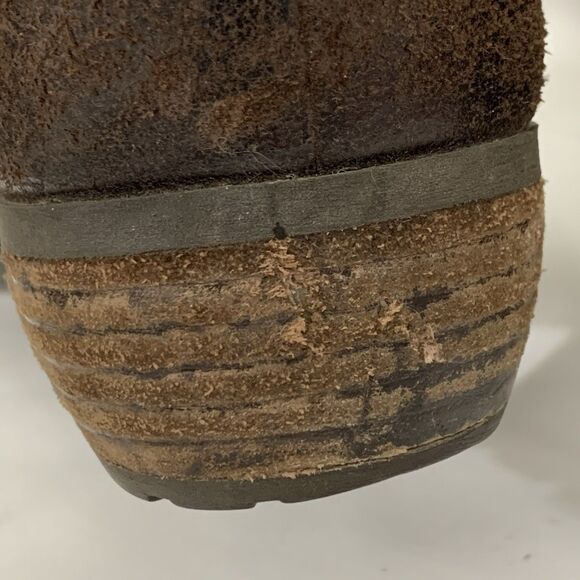 Born Women 8 M Boots Suede Knee High - Low Heel Riding Boots Dark Brown D70723 - Picture 14 of 16